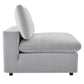 Modway Commix Modular Sofa Armless Chair Light Gray Performance Velvet MDY-EEI-4367-LGR