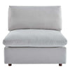 Modway Commix Modular Sofa Armless Chair Light Gray Performance Velvet MDY-EEI-4367-LGR