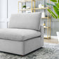 Modway Commix Modular Sofa Armless Chair Light Gray Performance Velvet MDY-EEI-4367-LGR