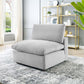 Modway Commix Modular Sofa Armless Chair Light Gray Performance Velvet MDY-EEI-4367-LGR