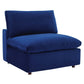 Modway Commix Modular Sofa, Armless Chair, Navy Performance Velvet