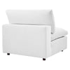 Modway Commix Modular Sofa Armless Chair White Performance Velvet MDY-EEI-4367-WHI