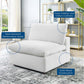 Modway Commix Modular Sofa Armless Chair White Performance Velvet MDY-EEI-4367-WHI