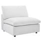 Modway Commix Modular Sofa, Armless Chair, White Performance Velvet