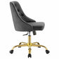 Distinct Tufted Swivel Performance Velvet Office Chair - No Shipping Charges MDY-EEI-4368-GLD-GRY