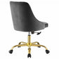 Distinct Tufted Swivel Performance Velvet Office Chair - No Shipping Charges MDY-EEI-4368-GLD-GRY