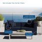 Modway EEI-4377-NAV Saybrook Outdoor Patio Upholstered 2-Piece Sectional Sofa Loveseat Navy MDY-EEI-4377-NAV