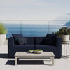 Modway EEI-4377-NAV Saybrook Outdoor Patio Upholstered 2-Piece Sectional Sofa Loveseat Navy MDY-EEI-4377-NAV