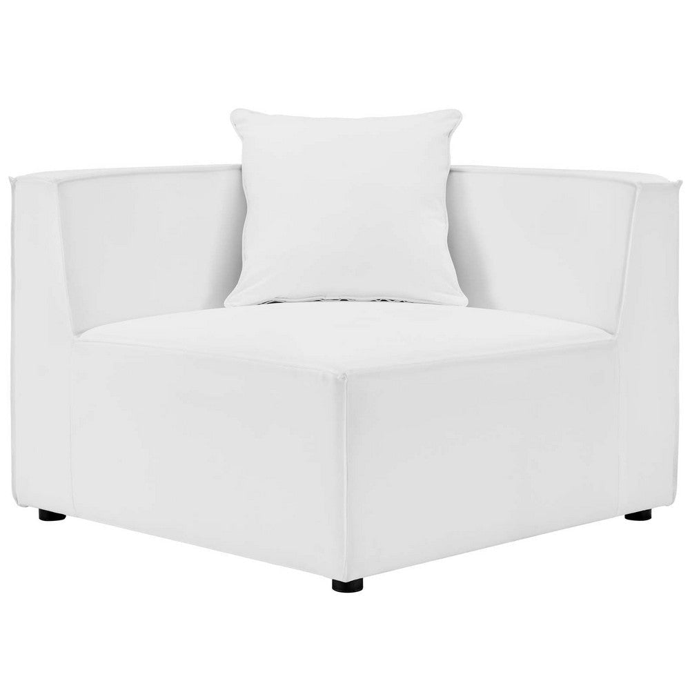 Modway EEI-4377-WHI Saybrook Outdoor Patio Upholstered 2-Piece Sectional Sofa Loveseat White MDY-EEI-4377-WHI