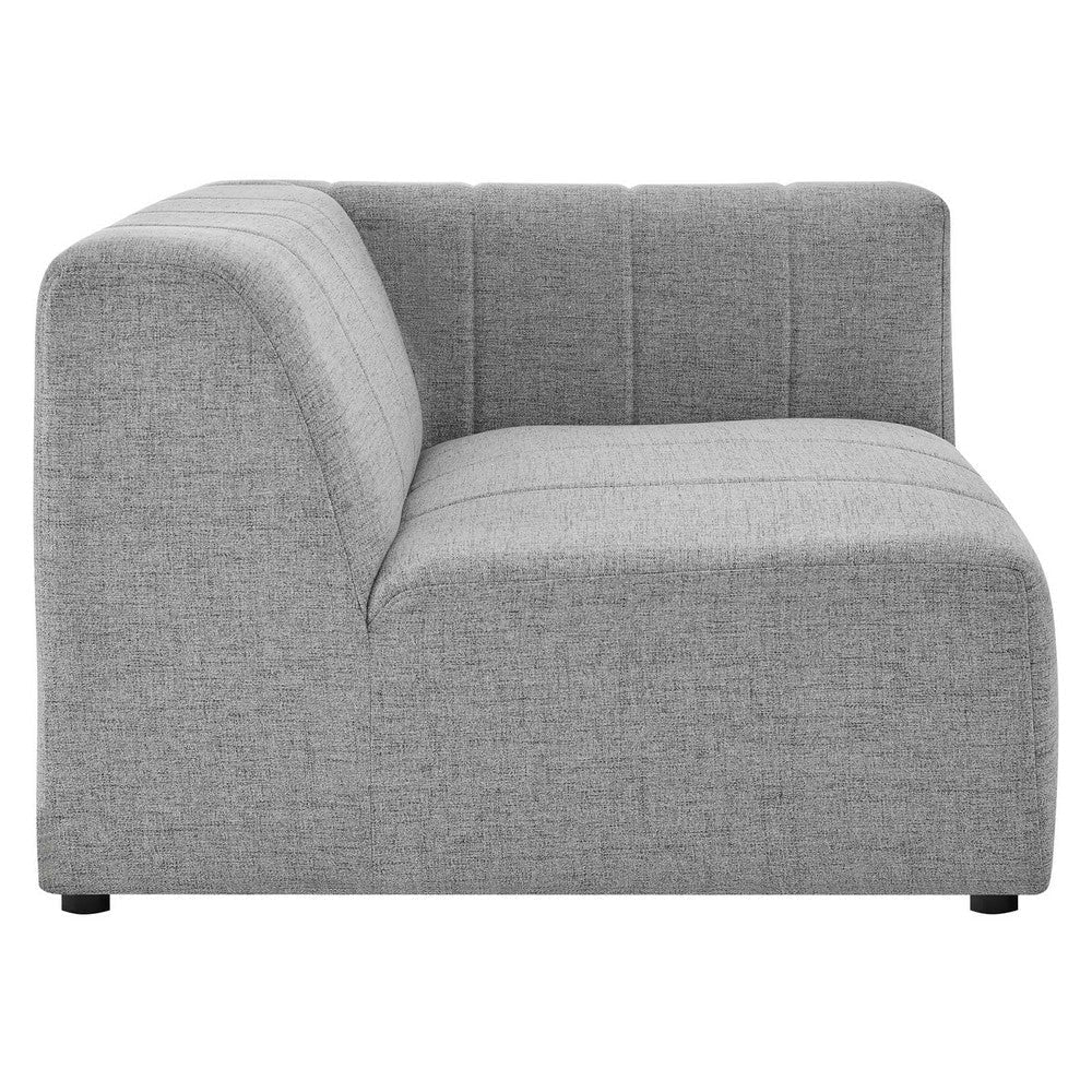 Modway Bartlett Channel Tufted Upholstered Sectional Right-Arm Chair Light Gray MDY-EEI-4394-LGR