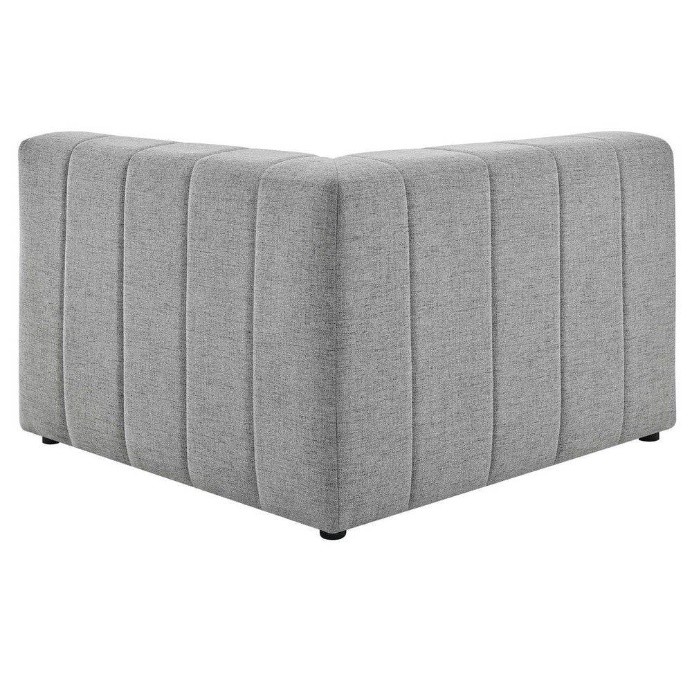 Modway Bartlett Channel Tufted Upholstered Sectional Right-Arm Chair Light Gray MDY-EEI-4394-LGR