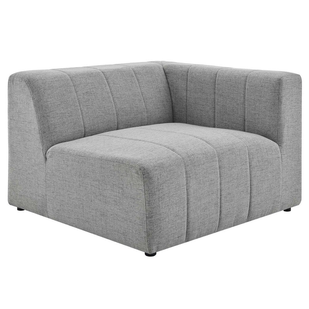 Modway Bartlett Channel Tufted Upholstered Sectional, Right-Arm Chair, Light Gray