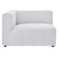 Modway Bartlett Channel Tufted Upholstered Sectional Left-Arm Chair Ivory MDY-EEI-4396-IVO