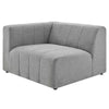 Modway Bartlett Channel Tufted Upholstered Sectional, Left-Arm Chair, Light Gray