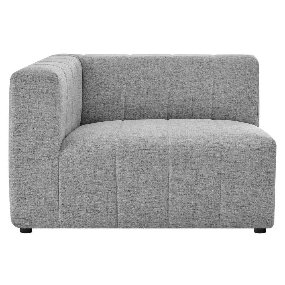 Modway Bartlett Channel Tufted Upholstered Sectional Left-Arm Chair Light Gray MDY-EEI-4396-LGR