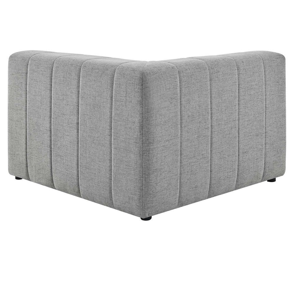 Modway Bartlett Channel Tufted Upholstered Sectional Left-Arm Chair Light Gray MDY-EEI-4396-LGR