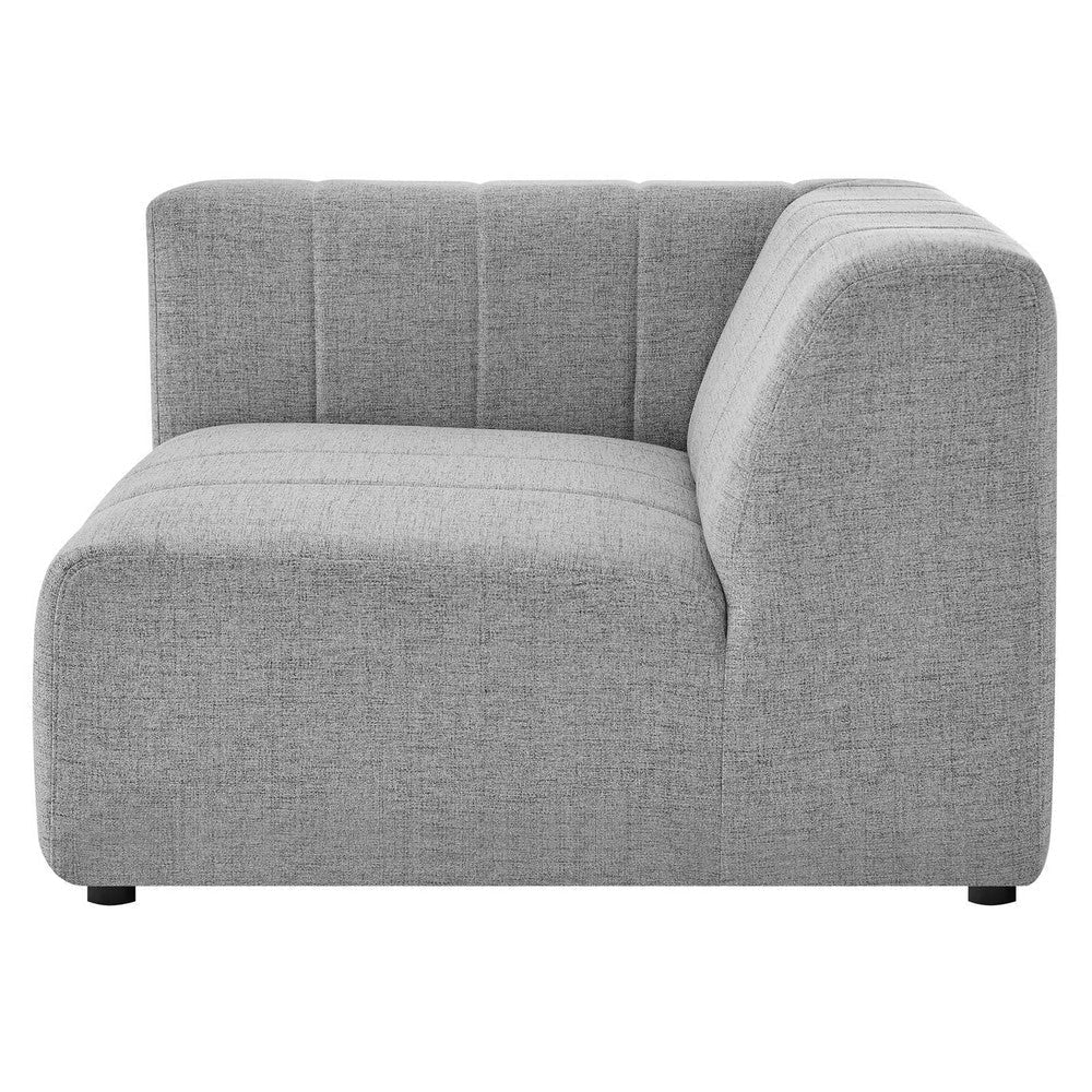 Modway Bartlett Channel Tufted Upholstered Sectional Left-Arm Chair Light Gray MDY-EEI-4396-LGR