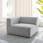 Modway Bartlett Channel Tufted Upholstered Sectional Left-Arm Chair Light Gray MDY-EEI-4396-LGR