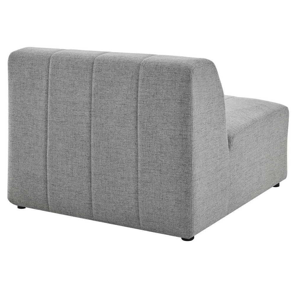 Modway Bartlett Channel Tufted Upholstered Sectional Armless Chair Light Gray MDY-EEI-4398-LGR