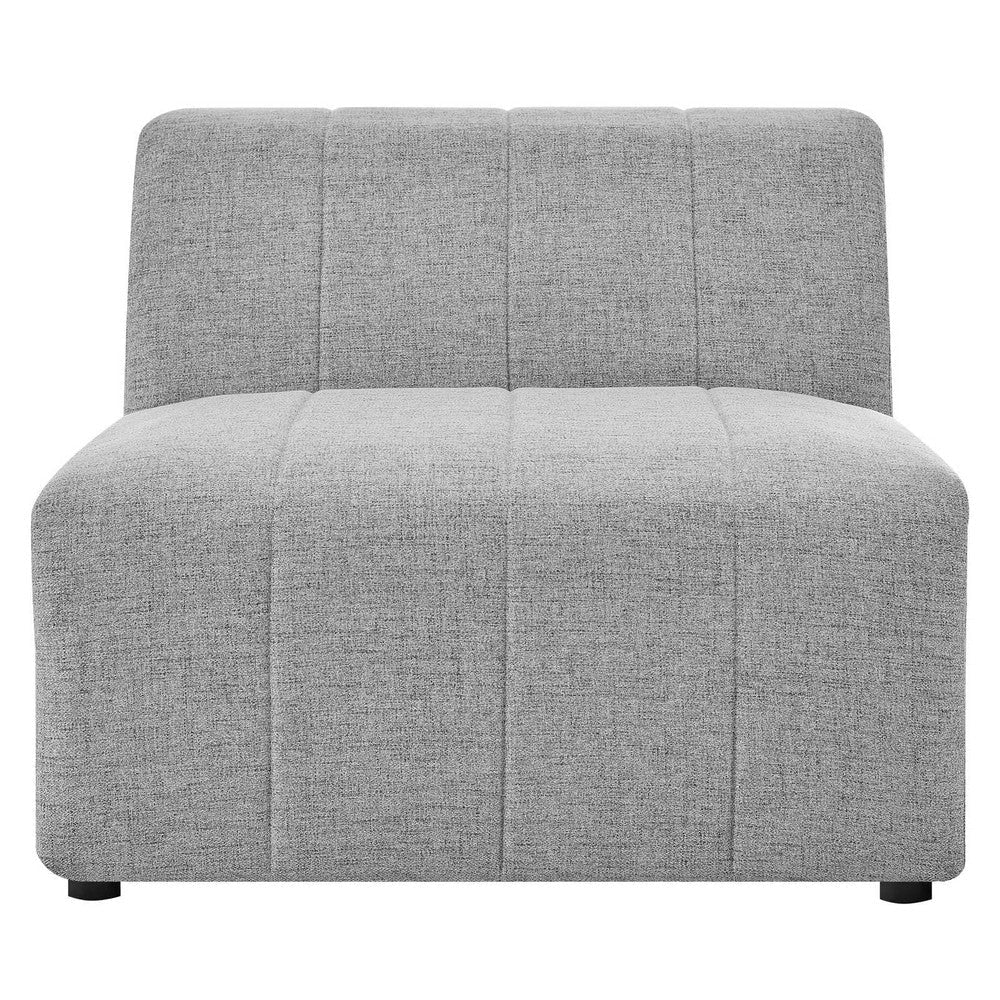 Modway Bartlett Channel Tufted Upholstered Sectional Armless Chair Light Gray MDY-EEI-4398-LGR