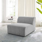 Modway Bartlett Channel Tufted Upholstered Sectional Armless Chair Light Gray MDY-EEI-4398-LGR