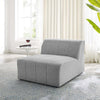 Modway Bartlett Channel Tufted Upholstered Sectional Armless Chair Light Gray MDY-EEI-4398-LGR