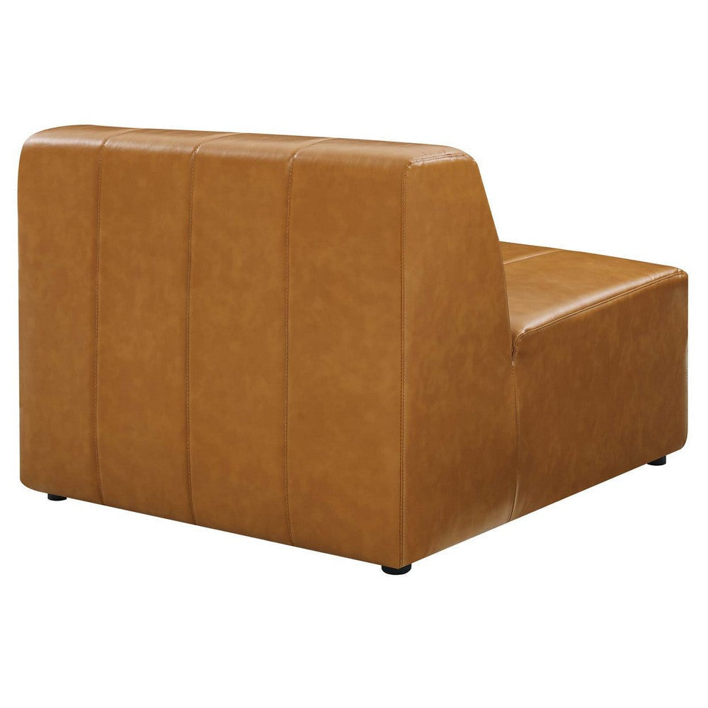 Modway Bartlett Channel Tufted Vegan Leather Armless Chair Tan MDY-EEI-4399-TAN