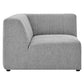 Modway Bartlett Channel Tufted Upholstered Sectional Corner Chair Light Gray MDY-EEI-4402-LGR