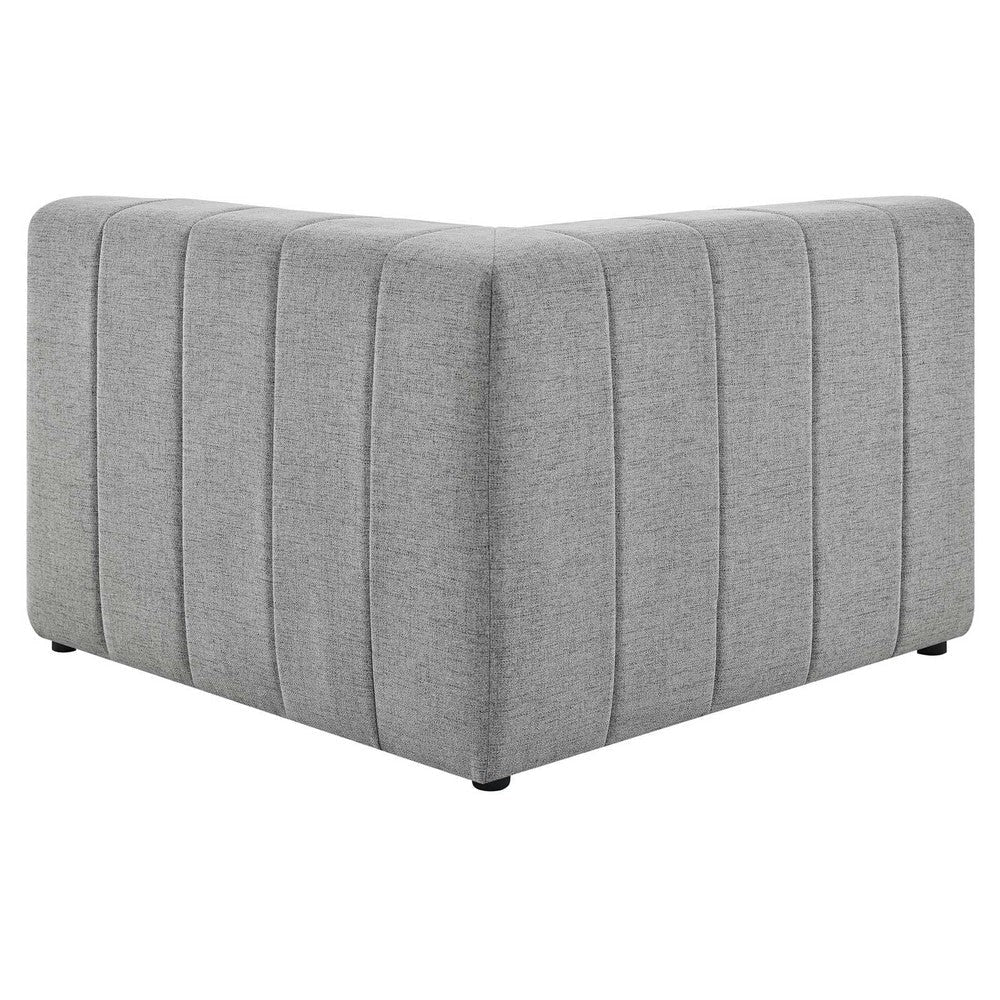 Modway Bartlett Channel Tufted Upholstered Sectional Corner Chair Light Gray MDY-EEI-4402-LGR