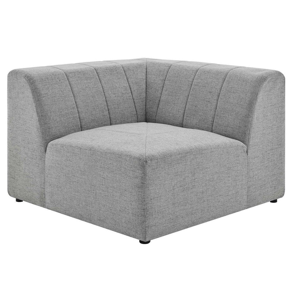 Modway Bartlett Channel Tufted Upholstered Sectional, Corner Chair, Light Gray