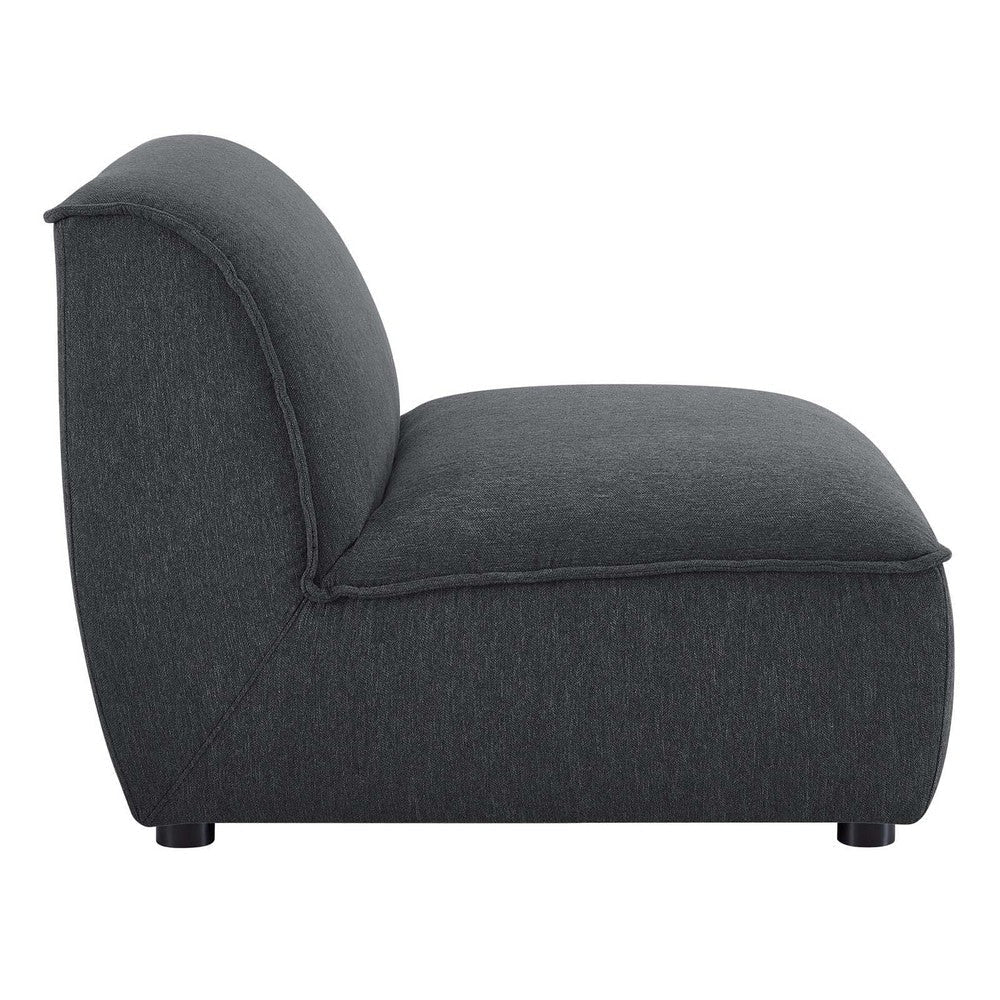 Modway Comprise Fabric Upholstered Sectional Armless Chair Charcoal MDY-EEI-4418-CHA