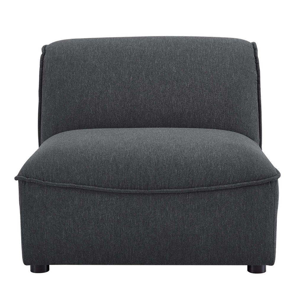 Modway Comprise Fabric Upholstered Sectional Armless Chair Charcoal MDY-EEI-4418-CHA