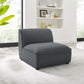 Modway Comprise Fabric Upholstered Sectional Armless Chair Charcoal MDY-EEI-4418-CHA