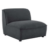 Modway Comprise Fabric Upholstered Sectional, Armless Chair, Charcoal