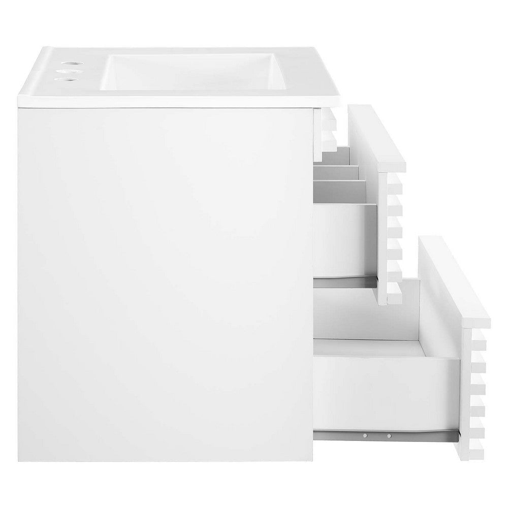 Modway Render 24’’ Wall-Mount Bathroom Vanity in White White MDY-EEI-4433-WHI-WHI