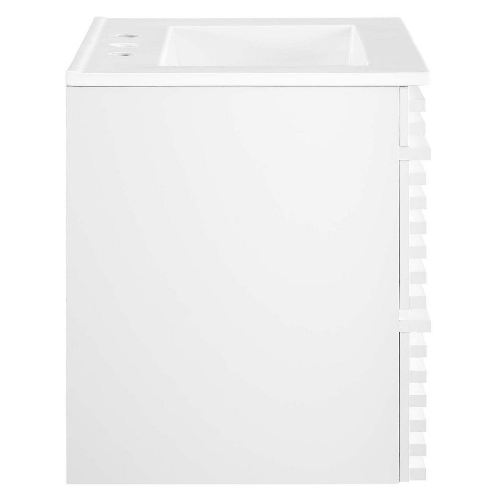 Modway Render 24’’ Wall-Mount Bathroom Vanity in White White MDY-EEI-4433-WHI-WHI