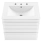 Modway Render 24’’ Wall-Mount Bathroom Vanity in White White MDY-EEI-4433-WHI-WHI