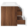 Modway Render 36’’ Wall-Mount Bathroom Vanity in White Walnut White MDY-EEI-4436-WHI-WAL-WHI