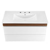 Modway Render 36’’ Wall-Mount Bathroom Vanity in White Walnut White MDY-EEI-4436-WHI-WAL-WHI