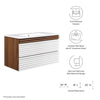 Modway Render 36’’ Wall-Mount Bathroom Vanity in White Walnut White MDY-EEI-4436-WHI-WAL-WHI