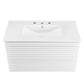 Modway Render 36’’ Wall-Mount Bathroom Vanity in White White MDY-EEI-4436-WHI-WHI