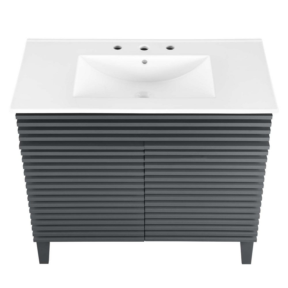 Modway Render 36’’ Bathroom Vanity in Gray White MDY-EEI-4437-GRY-WHI