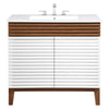 Modway Render 36’’ Bathroom Vanity in White Walnut White MDY-EEI-4437-WHI-WAL-WHI