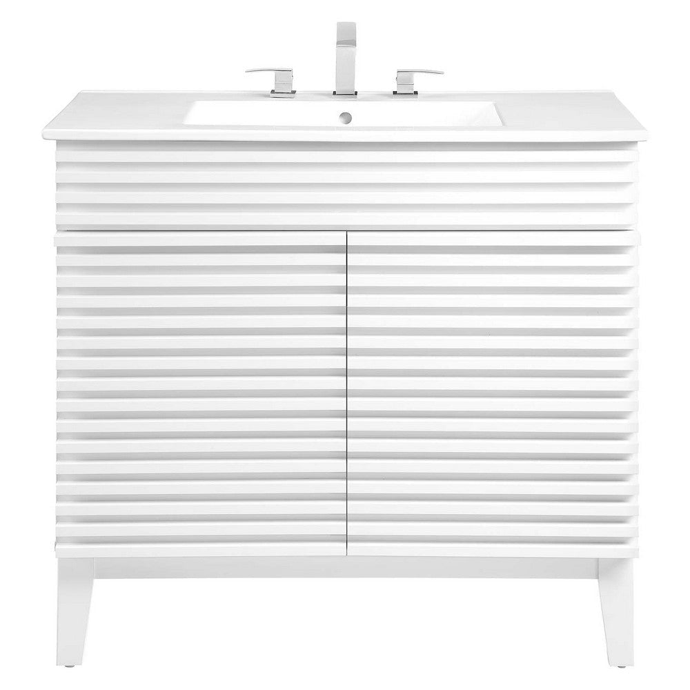 Modway Render 36’’ Bathroom Vanity in White White MDY-EEI-4437-WHI-WHI