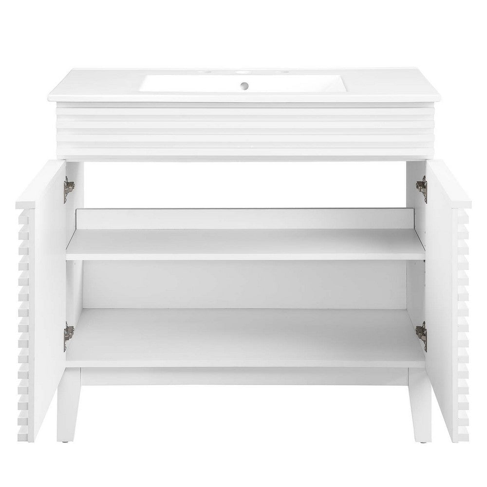 Modway Render 36’’ Bathroom Vanity in White White MDY-EEI-4437-WHI-WHI