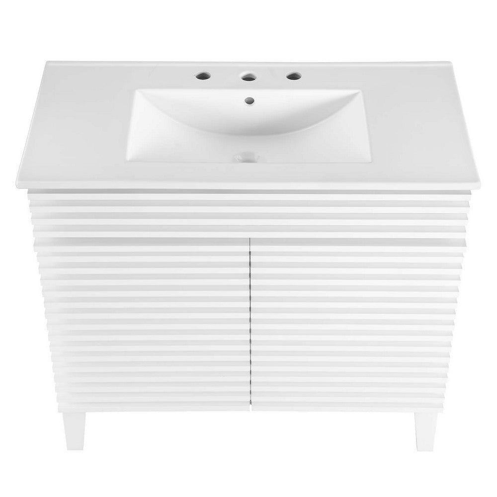 Modway Render 36’’ Bathroom Vanity in White White MDY-EEI-4437-WHI-WHI