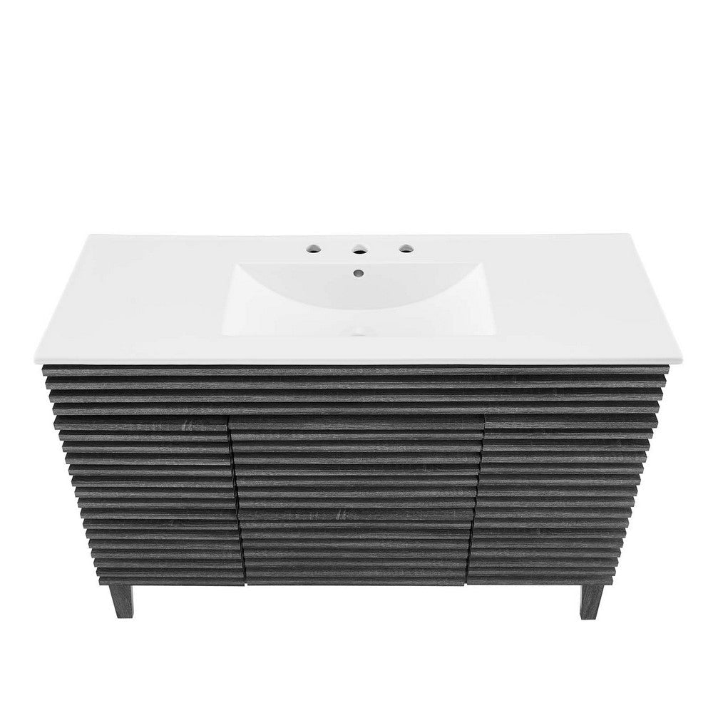 Modway Render 48’’ Single Bathroom Vanity in Charcoal White MDY-EEI-4439-CHA-WHI