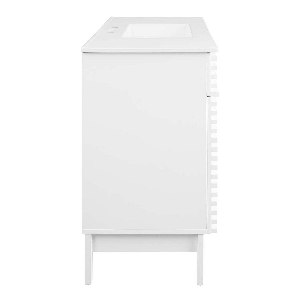 Modway Render 48’’ Single Bathroom Vanity in White White MDY-EEI-4439-WHI-WHI