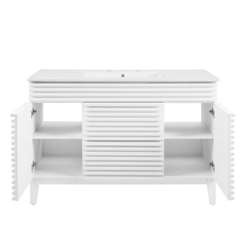 Modway Render 48’’ Single Bathroom Vanity in White White MDY-EEI-4439-WHI-WHI