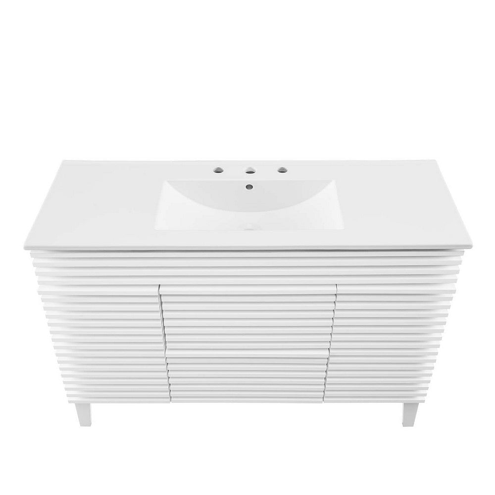 Modway Render 48’’ Single Bathroom Vanity in White White MDY-EEI-4439-WHI-WHI